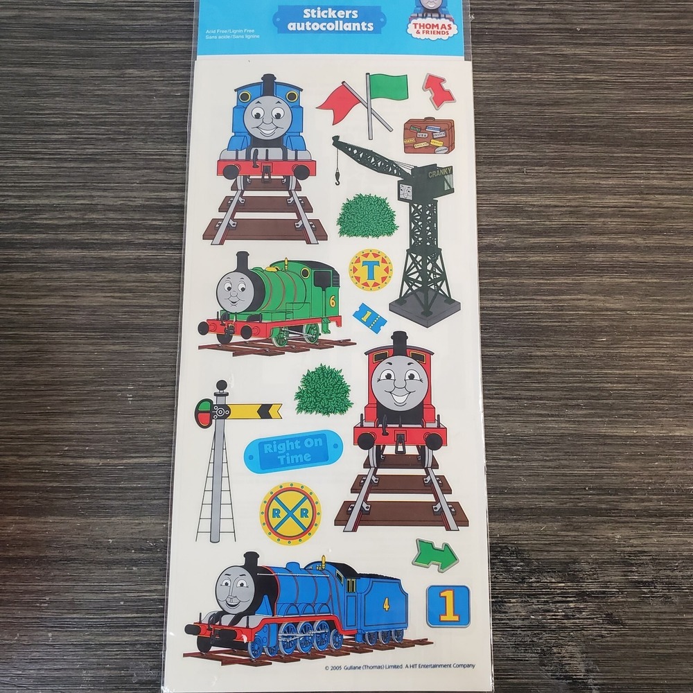 Thomas the Train Engine Stickers Railway Clear Mylar NOS Vintage 2005‎ SandyLion